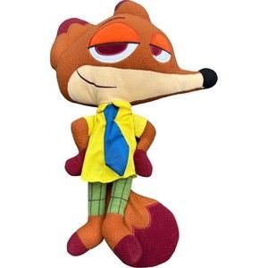 Disney Zootopia Nick Wilde Fox Plush 13” Semi Flat Stuffed Animal Rare Design